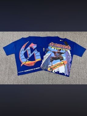 Blue 'Godspeed' Graphic Skateboard Short-Sleeve Tee